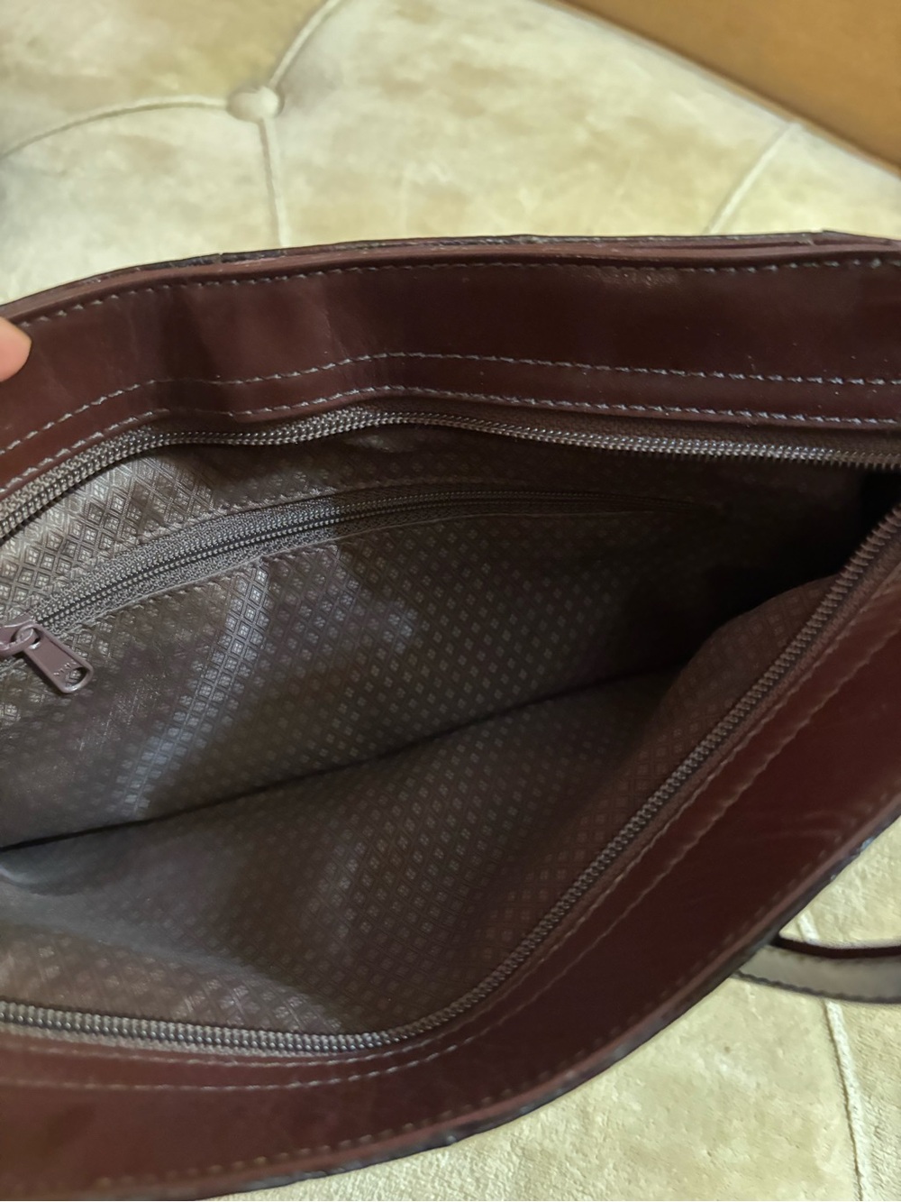 Vintage Dark Brown Patent Leather Crossbody Bag - Picture 5 of 6